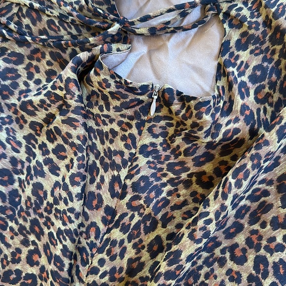 STAUD Leopard Mini Dress Sz L *NWT* - Picture 6 of 8